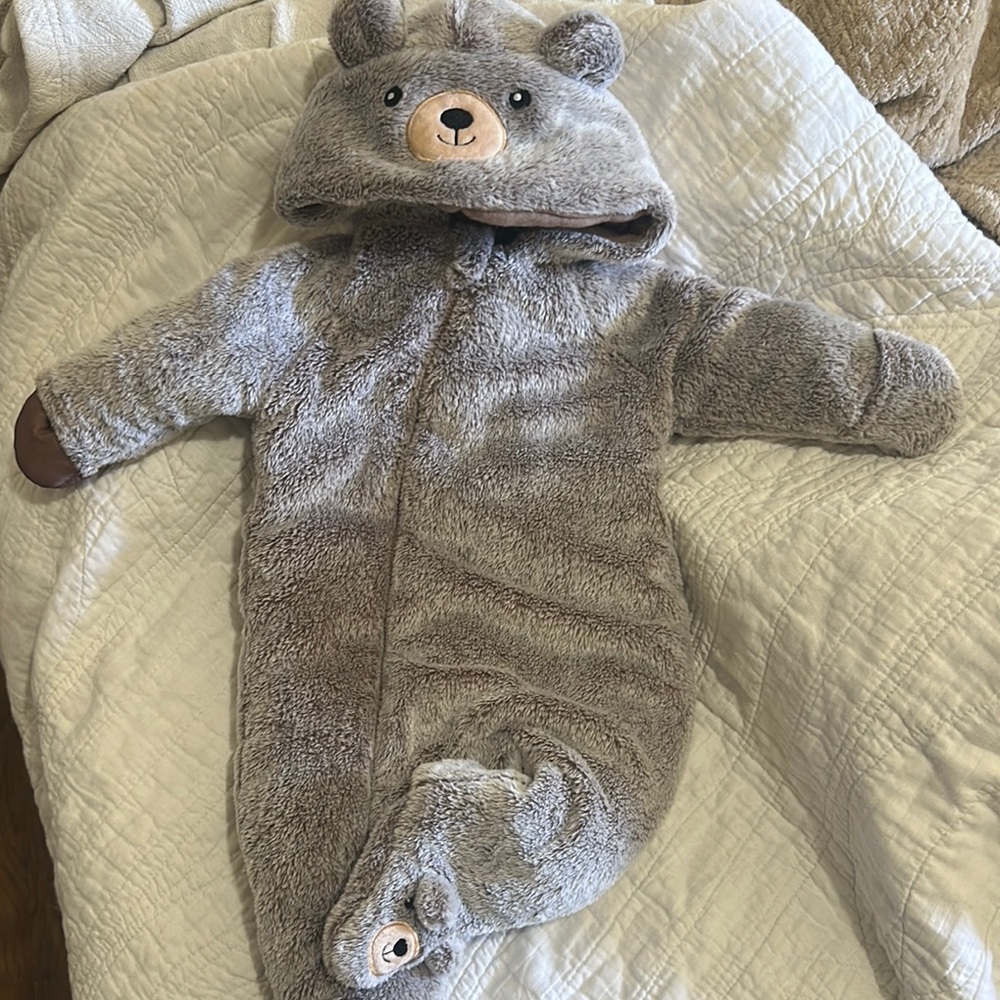 Koala Kids Gray Bear One Piece Footies 3-6 months